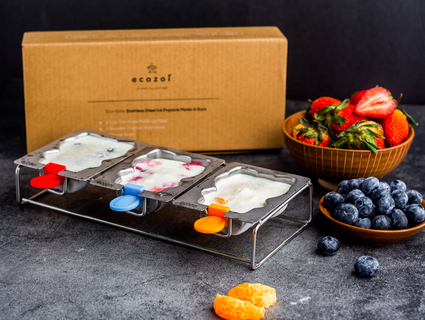 Stainless Steel Popsicle Molds, 3 Cat Shaped Molds with Steel Sticks