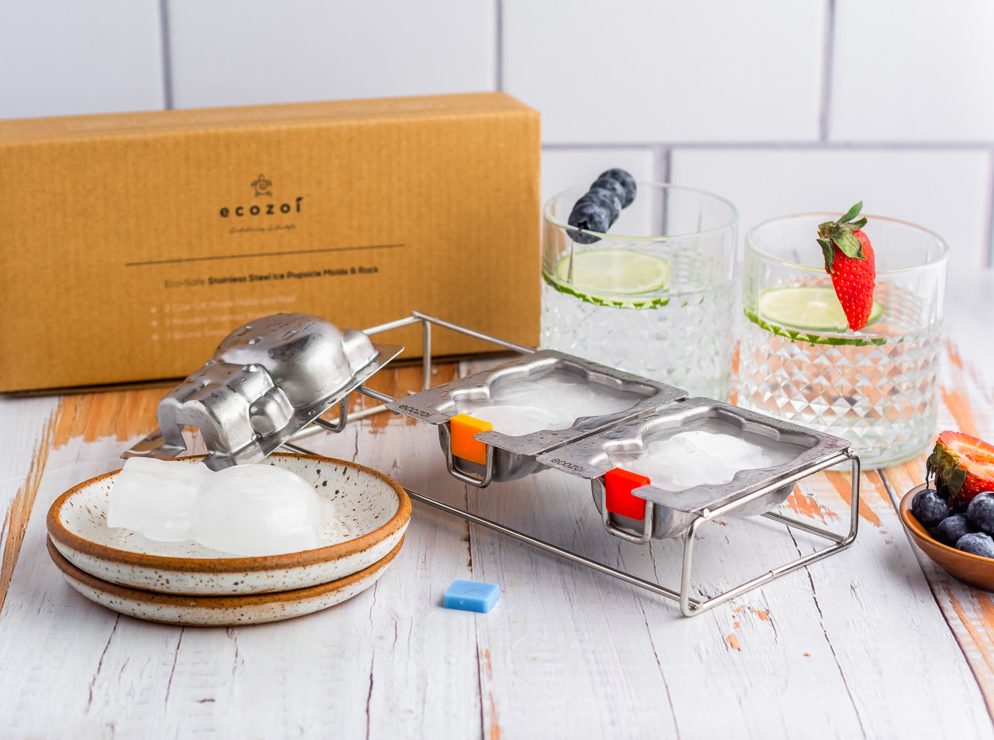 Stainless Steel Popsicle Molds, 3 Cat Shaped Molds with Steel Sticks