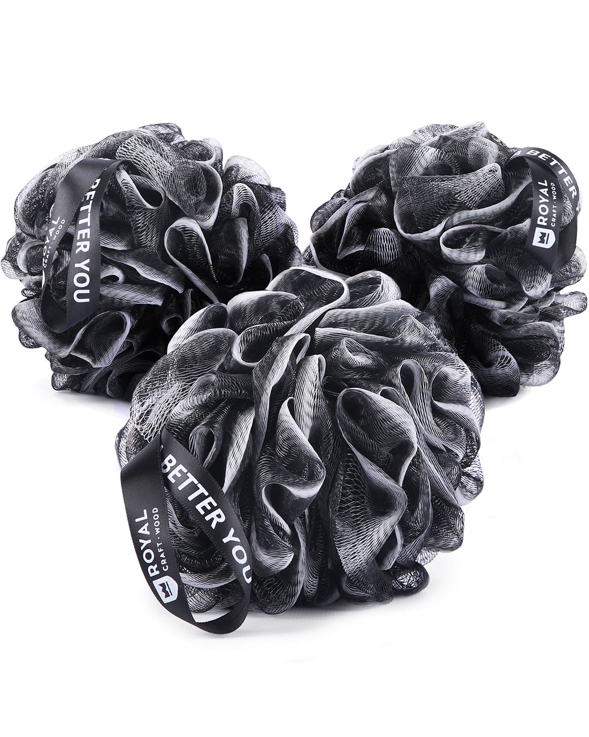 Bath Sponge Set of 3, Black