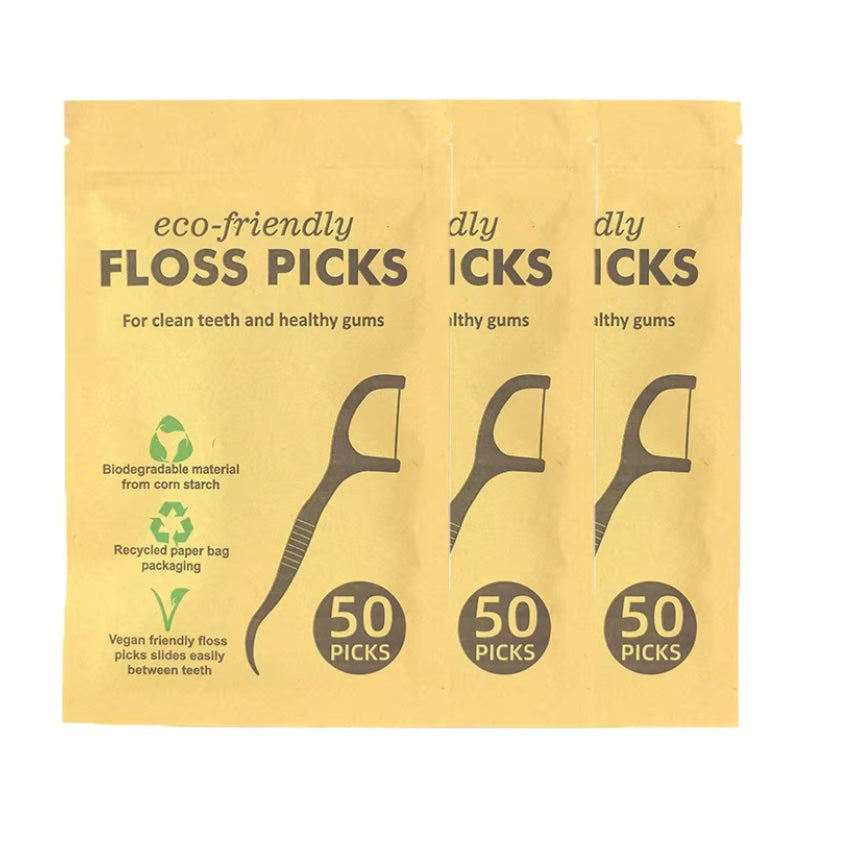 150pc Mint Flavored Cornstarch Dental Floss Picks