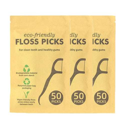 150pc Mint Flavored Cornstarch Dental Floss Picks