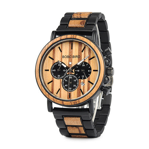 Bobo Bird "Nature's Time" Eco-Friendly Multifunction Wood Watch