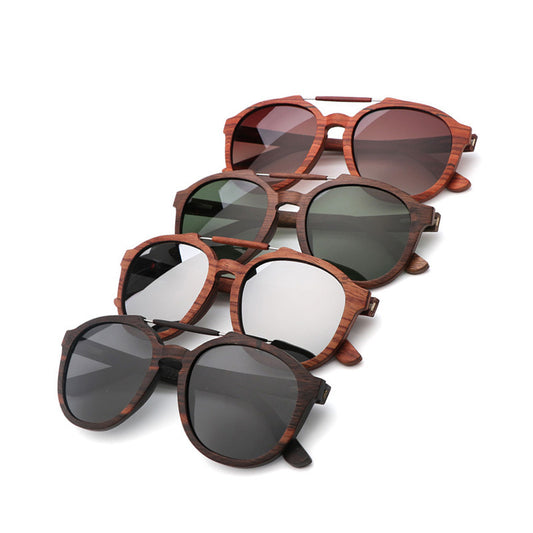 Polarized Wood Framed Sunglasses