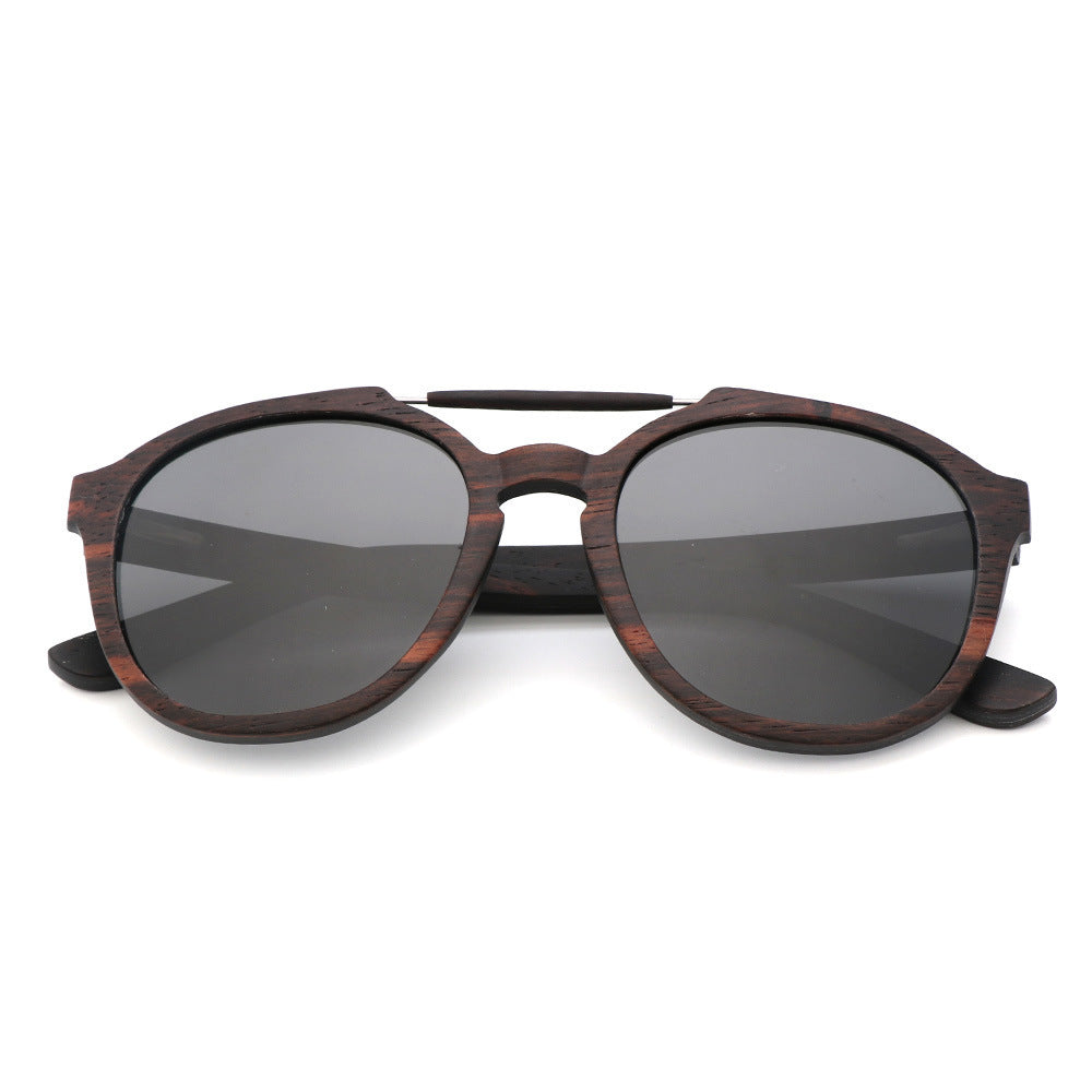 Polarized Wood Framed Sunglasses