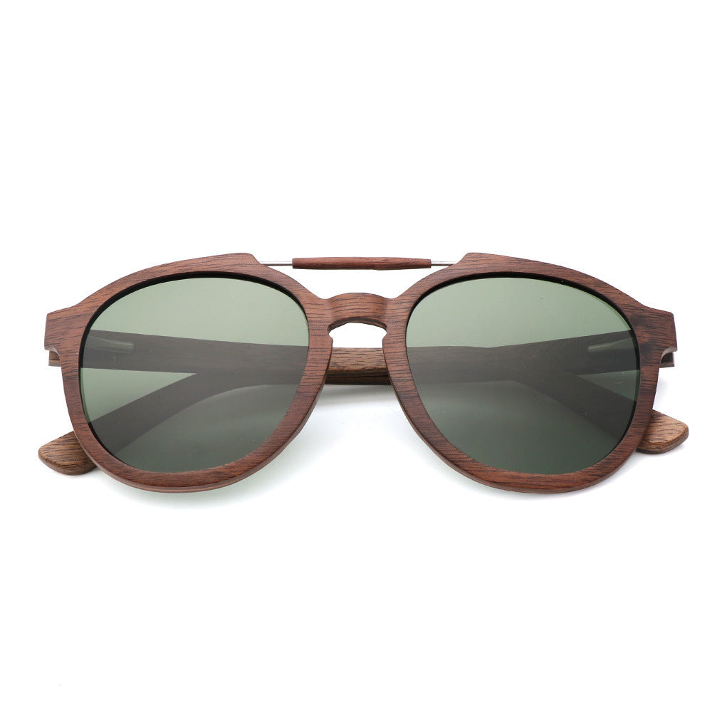 Polarized Wood Framed Sunglasses