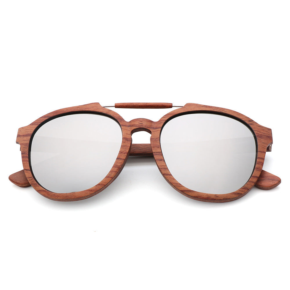 Polarized Wood Framed Sunglasses
