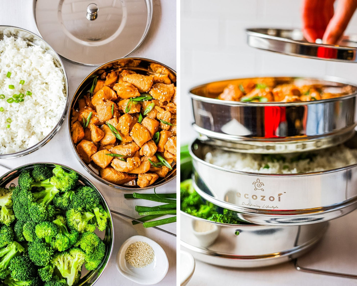 Stainless Steel Insert Instant Pot Pans Accessories, 3 Tier for 6 Qt / 8 Qt Pressure Cookers