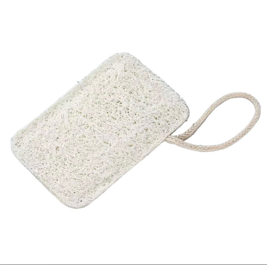 1pc Natural Loofah Scouring Pad - White