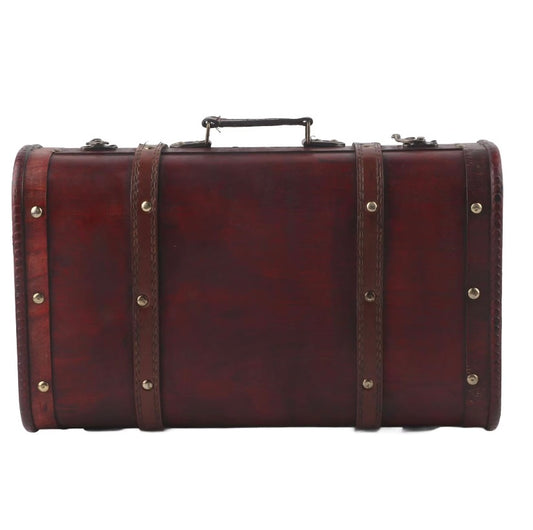 1pc Wooden Antique Vintage Suitcase