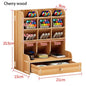 1pc Wooden Desk Organizer - Cherry Wood