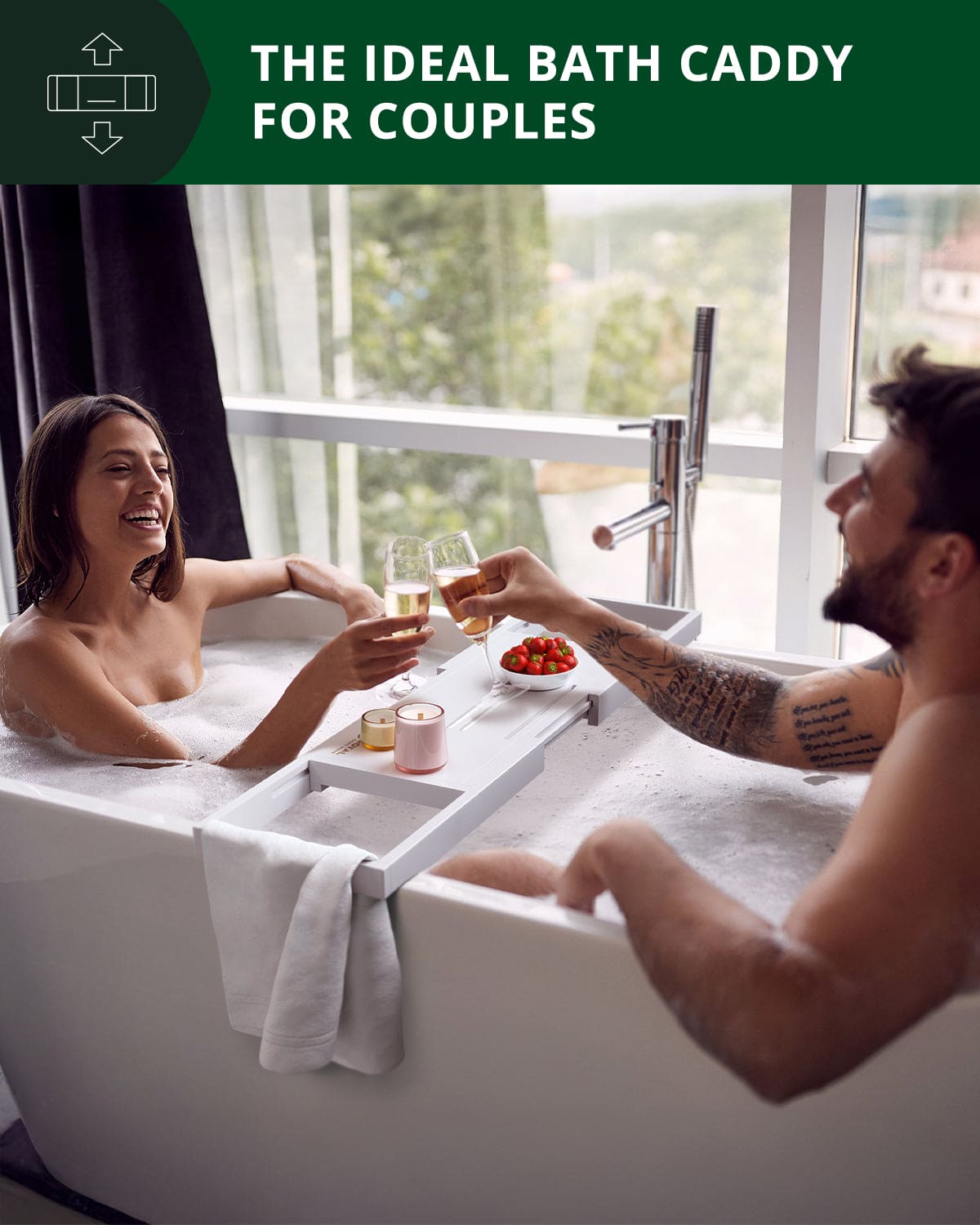 Bathtub Caddy Tray Lite, White