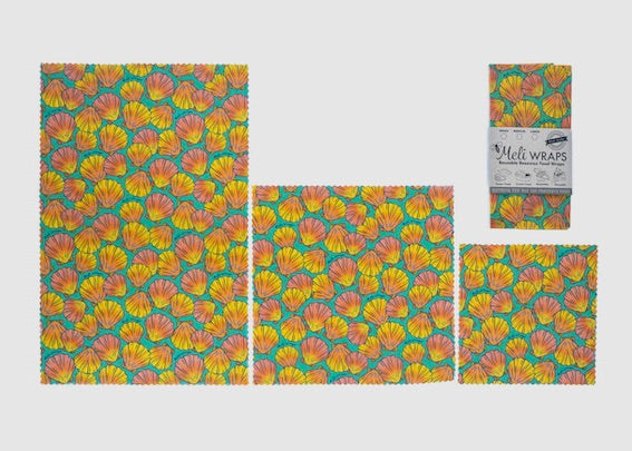 Beeswax Food Wrap - Sunrise Shell Print