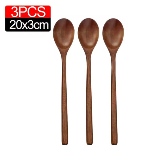 3pc Dark Wooden Spoon