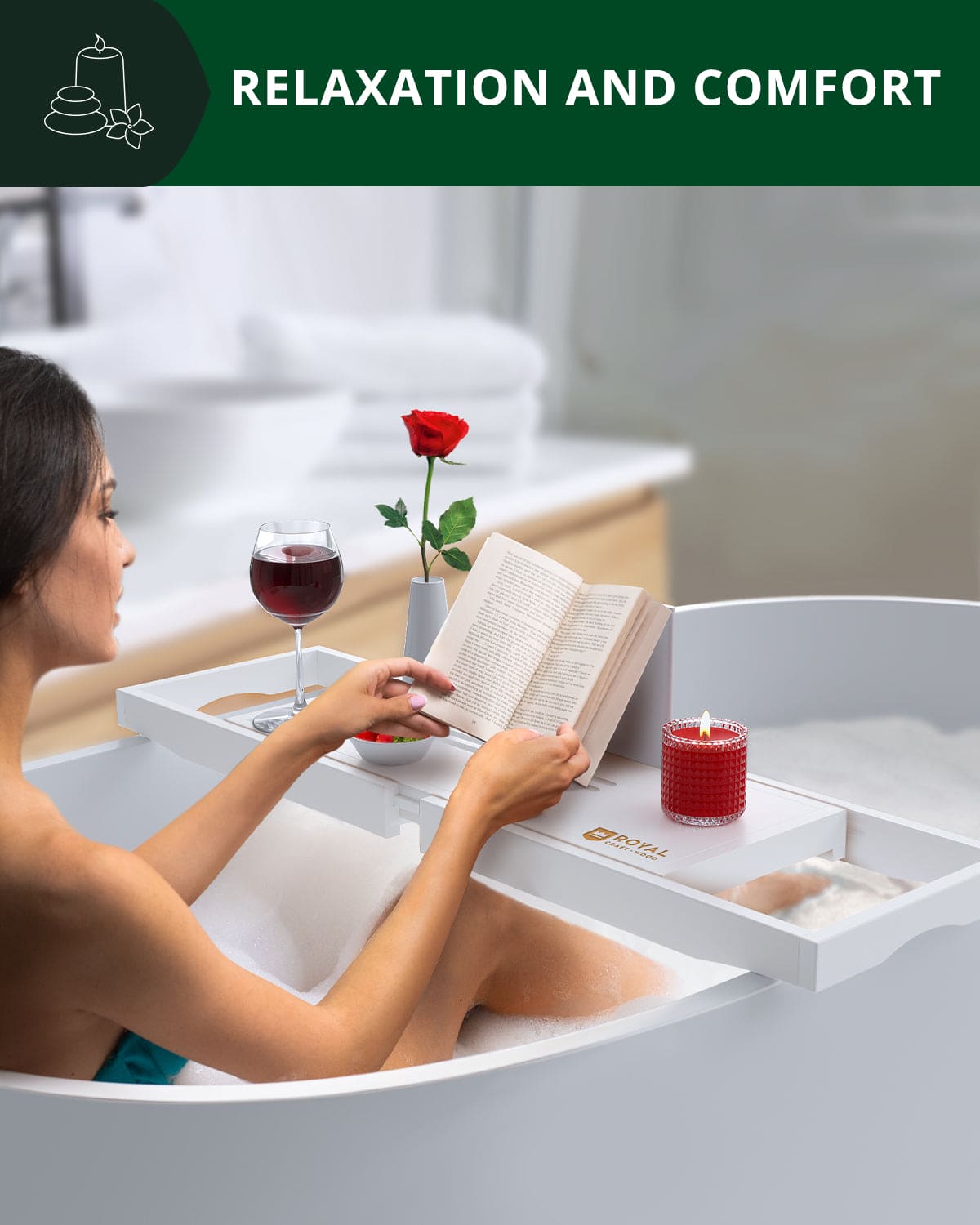 Bathtub Caddy Tray Lite, White