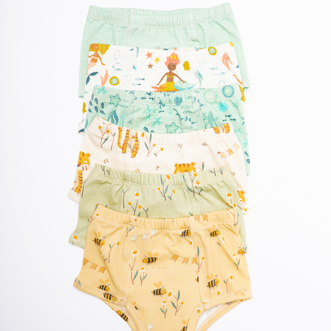 Mermaids-Organic Cotton Potty Training Underpants (6 Pack)
