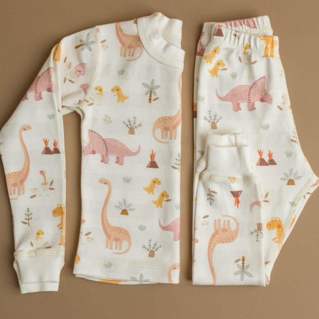 Rose Dino Family Organic Cotton Pajamas Made in USA