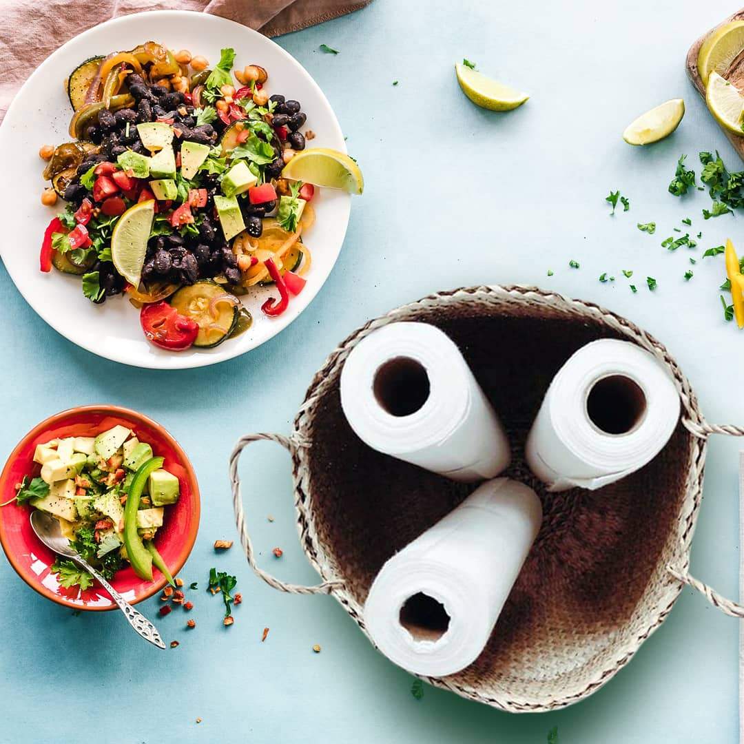 Ecozoi Bamboo Kitchen Paper, Reusable Paper Towels & Rolls, Tree-Free, 4-Pack