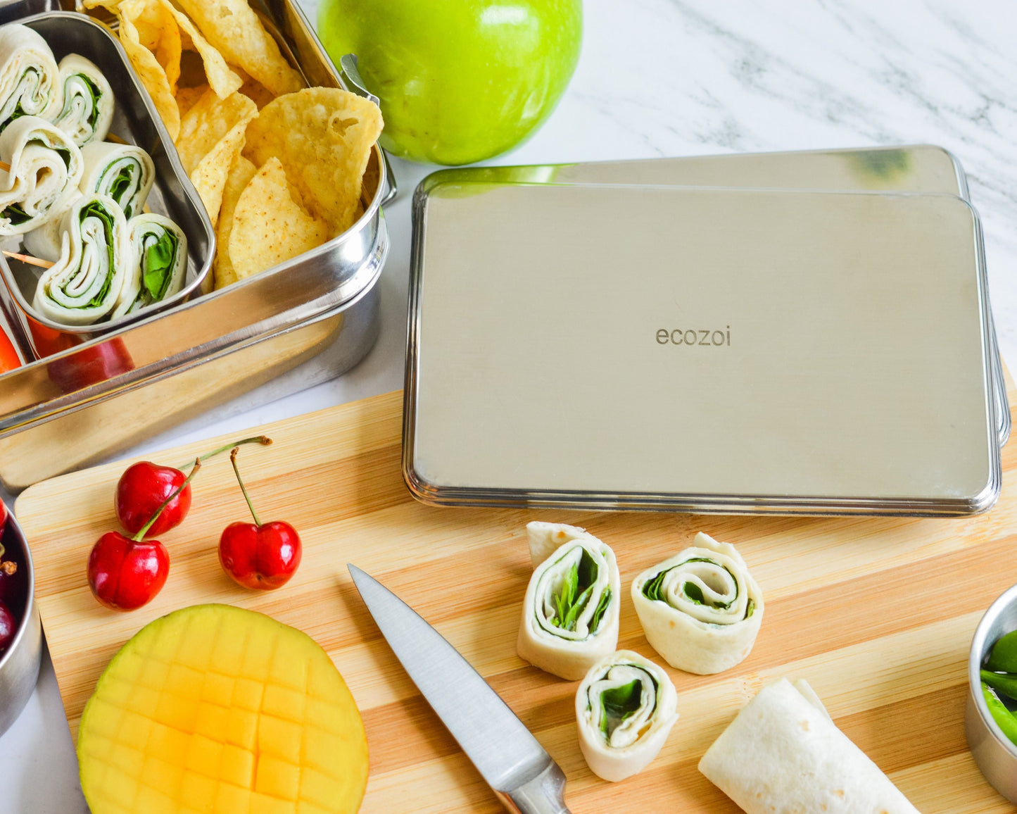 Ecozoi Stainless Steel Ice Packs for Lunch Boxes, Freezer Packs, Reusable, 2 Pack