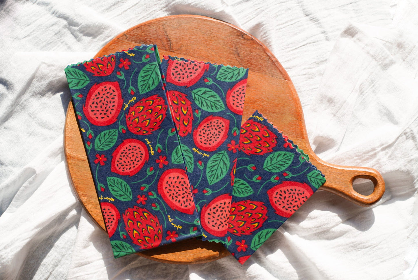 Beeswax Wrap Bulk Roll - Dragonfruit Print