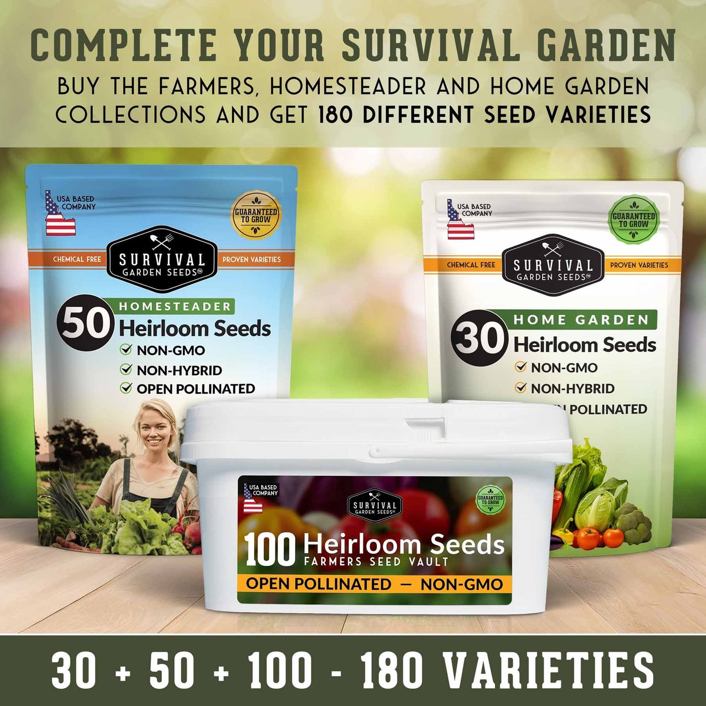 Complete Survival Garden Kit – 100 Seeds to Grow Food for Your Family