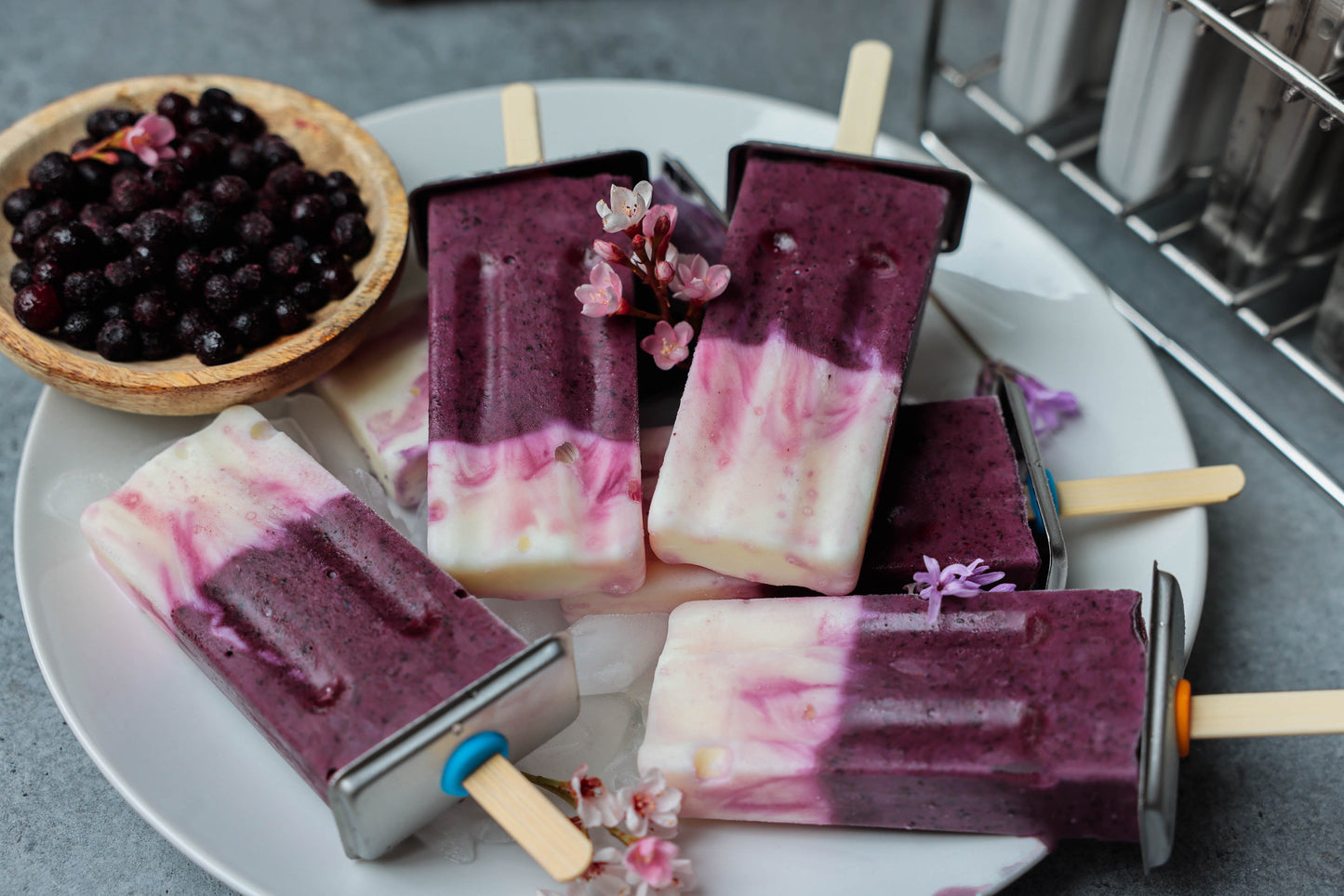 Ecozoi Stainless Steel Popsicle Molds with Sticks, Reusable, Bamboo, 50 Count, 10 Square