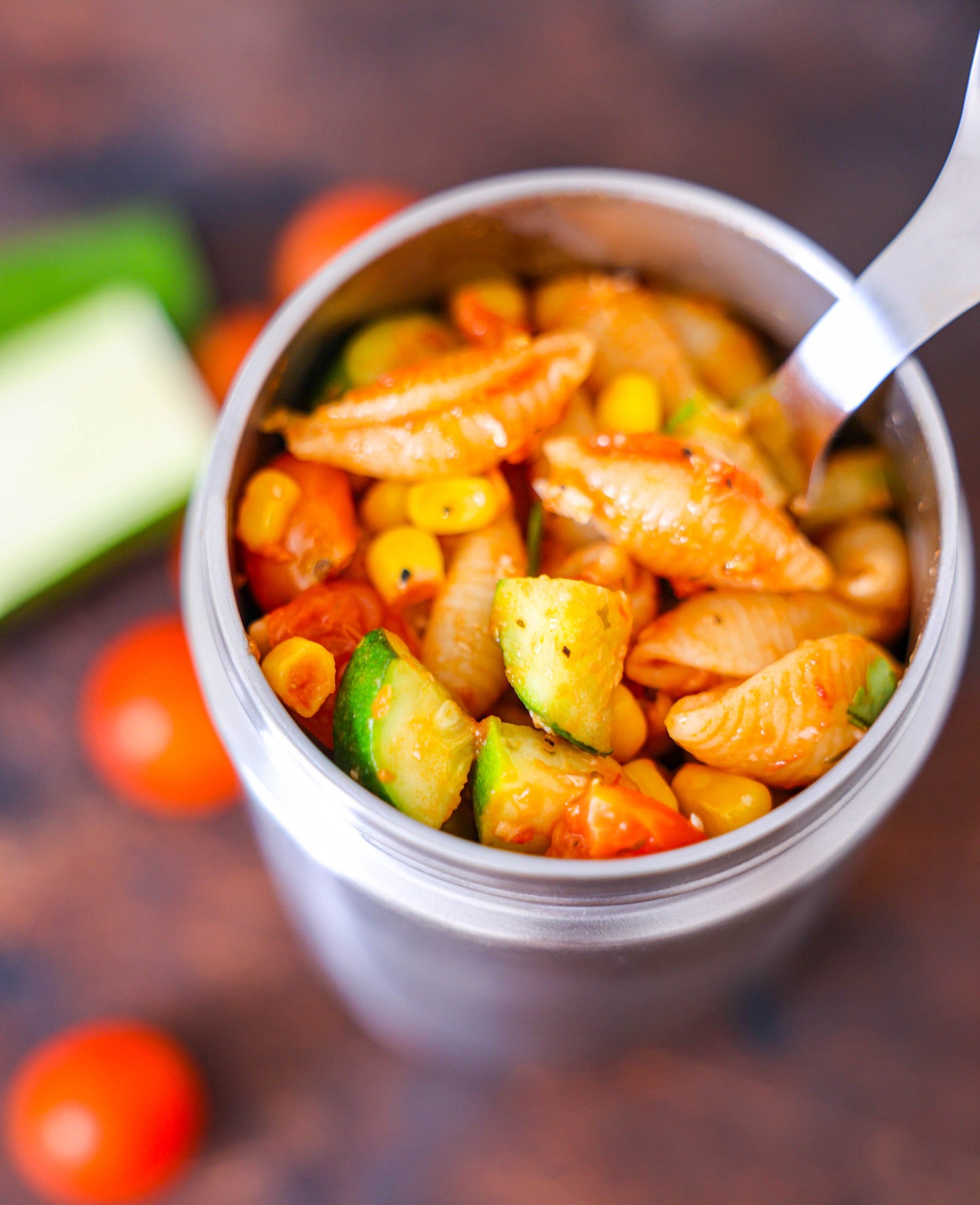 Ecozoi Stainless Steel Thermos Food Jar, Insulated Container with Spork and Lunch Bag, 17 oz