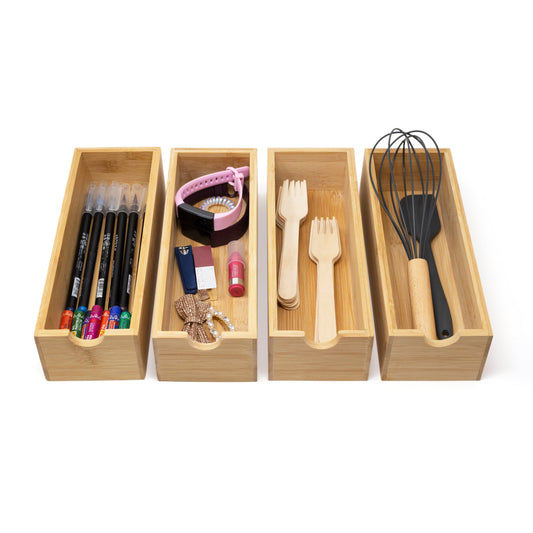 Bamboo Organizing Trays - Set of 4
