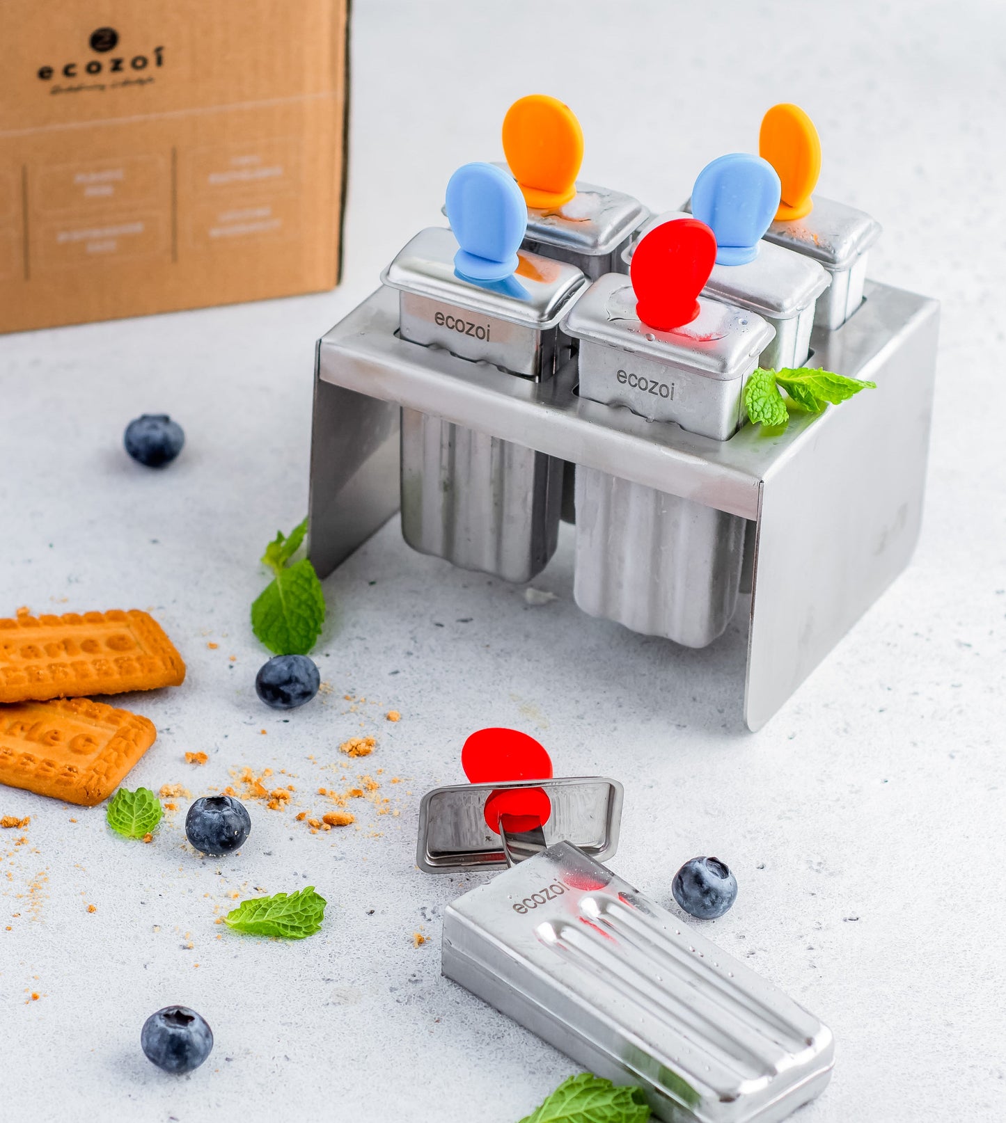 Stainless Steel Popsicle Molds, Mini Square with Stainless Steel Sticks