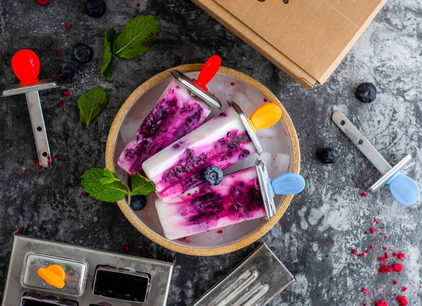 Stainless Steel Popsicle Molds, Mini Square with Stainless Steel Sticks