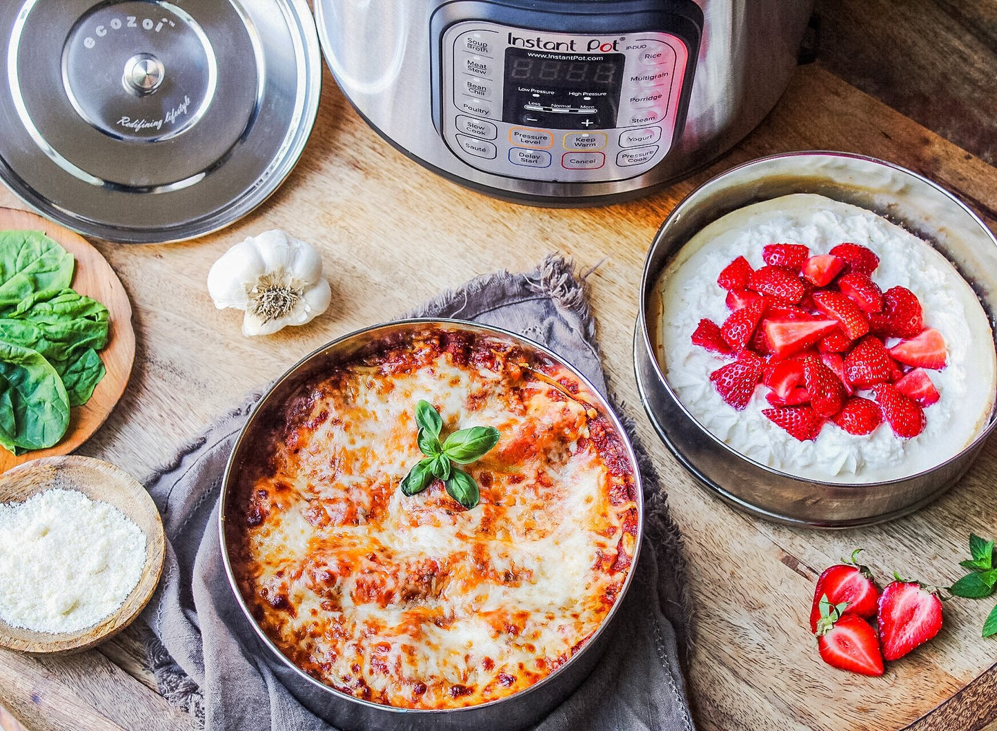 Instant Pot Insert Pans, 2 Tier for 6 Qt / 8 Qt Pressure Cookers with 5 Mini Cups for Baking