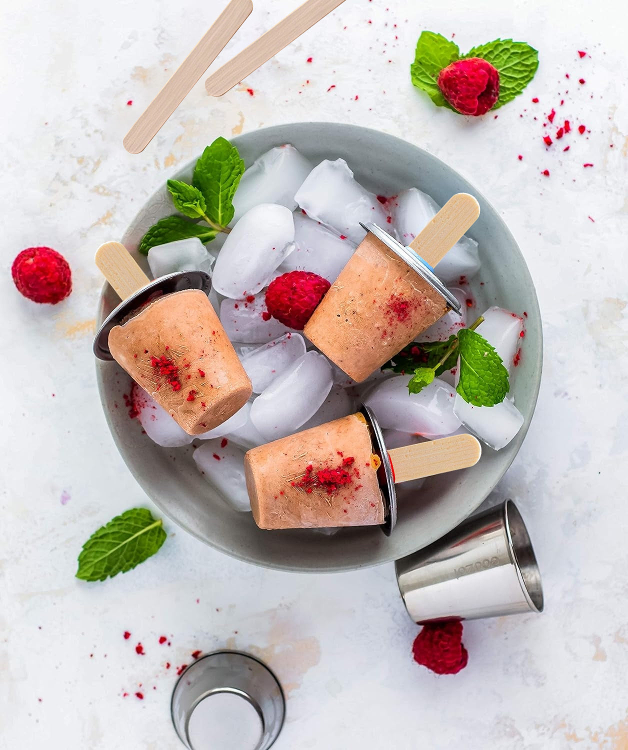 Ecozoi Stainless Steel Ice Pop Molds, 6 Mini Rounds with Reusable Stainless Steel Sticks