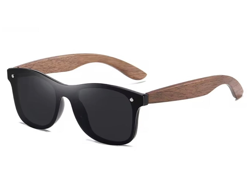 Polarized Unisex Bamboo Shades - Black