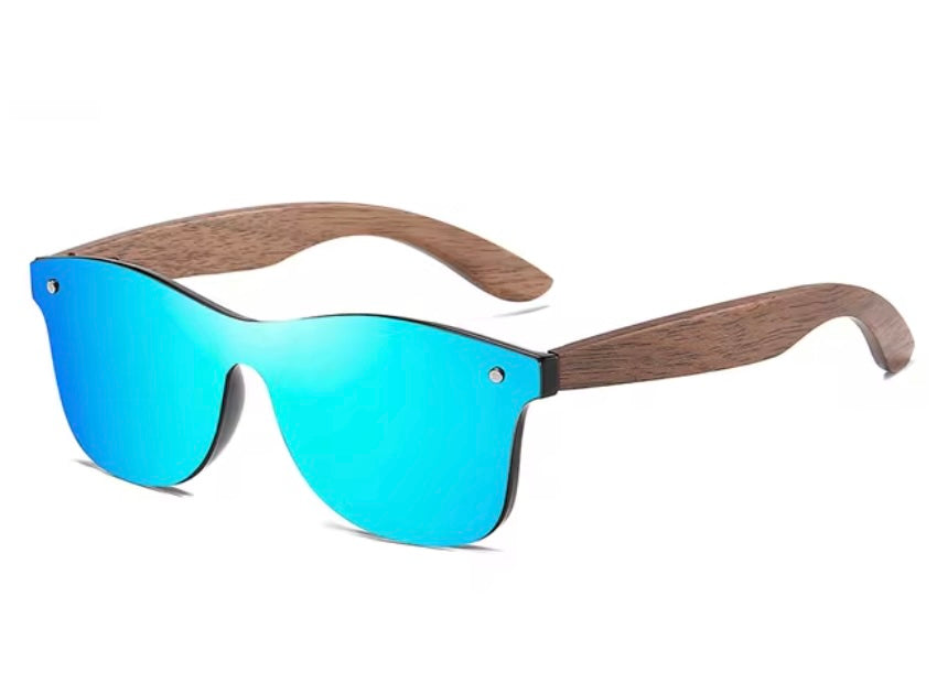 Polarized Unisex Bamboo Shades - Blue