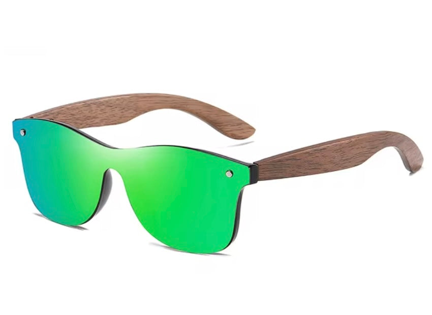 Polarized Unisex Bamboo Shades - Green