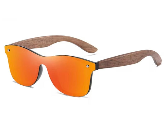 Polarized Unisex Bamboo Shades - Red