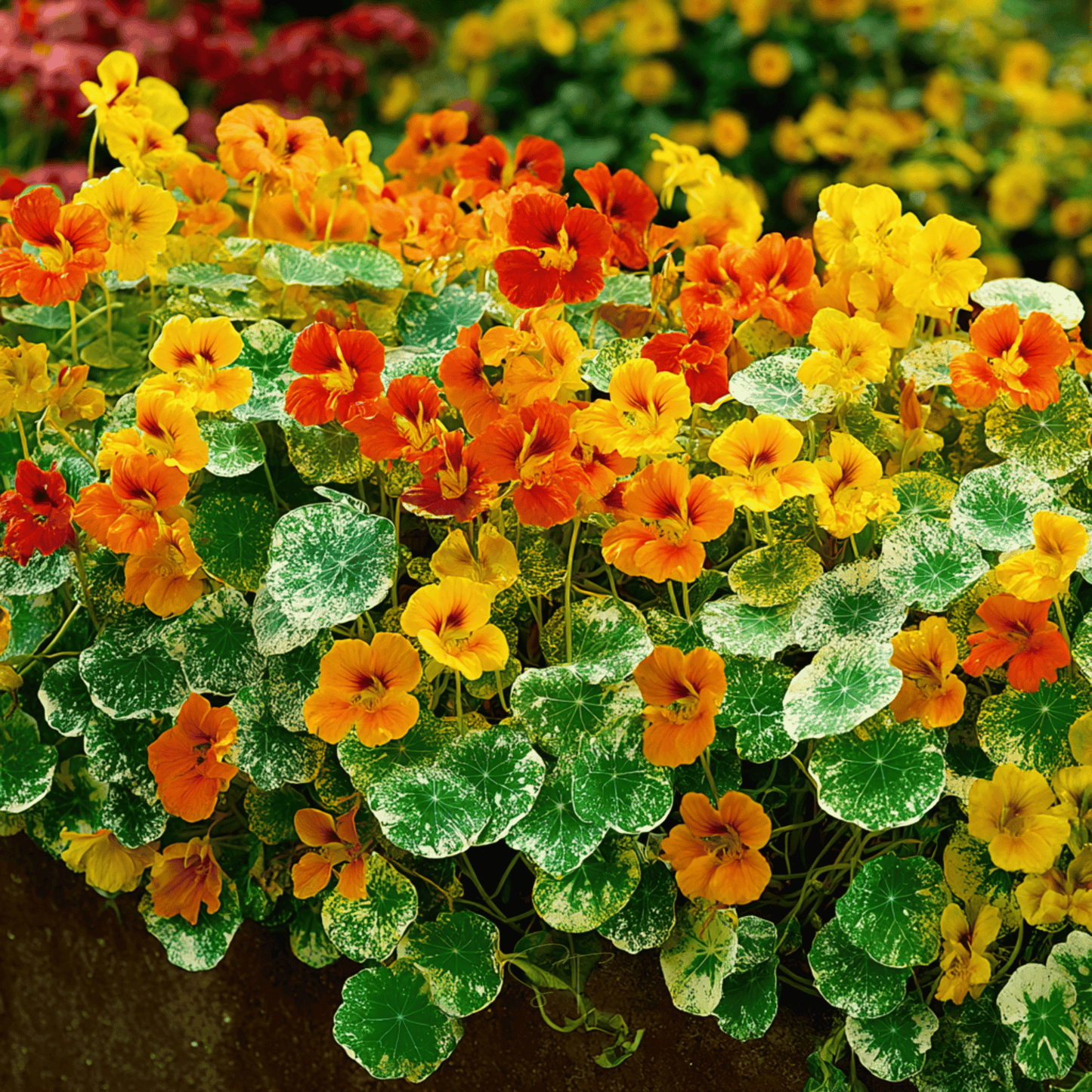 Alaska Mix Nasturtium – 25 Seeds