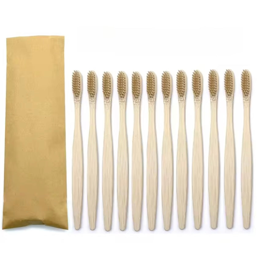 10pc Bamboo Toothbrush - Gold