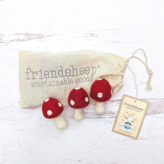 Amanita Mushrooms - Set of 3
