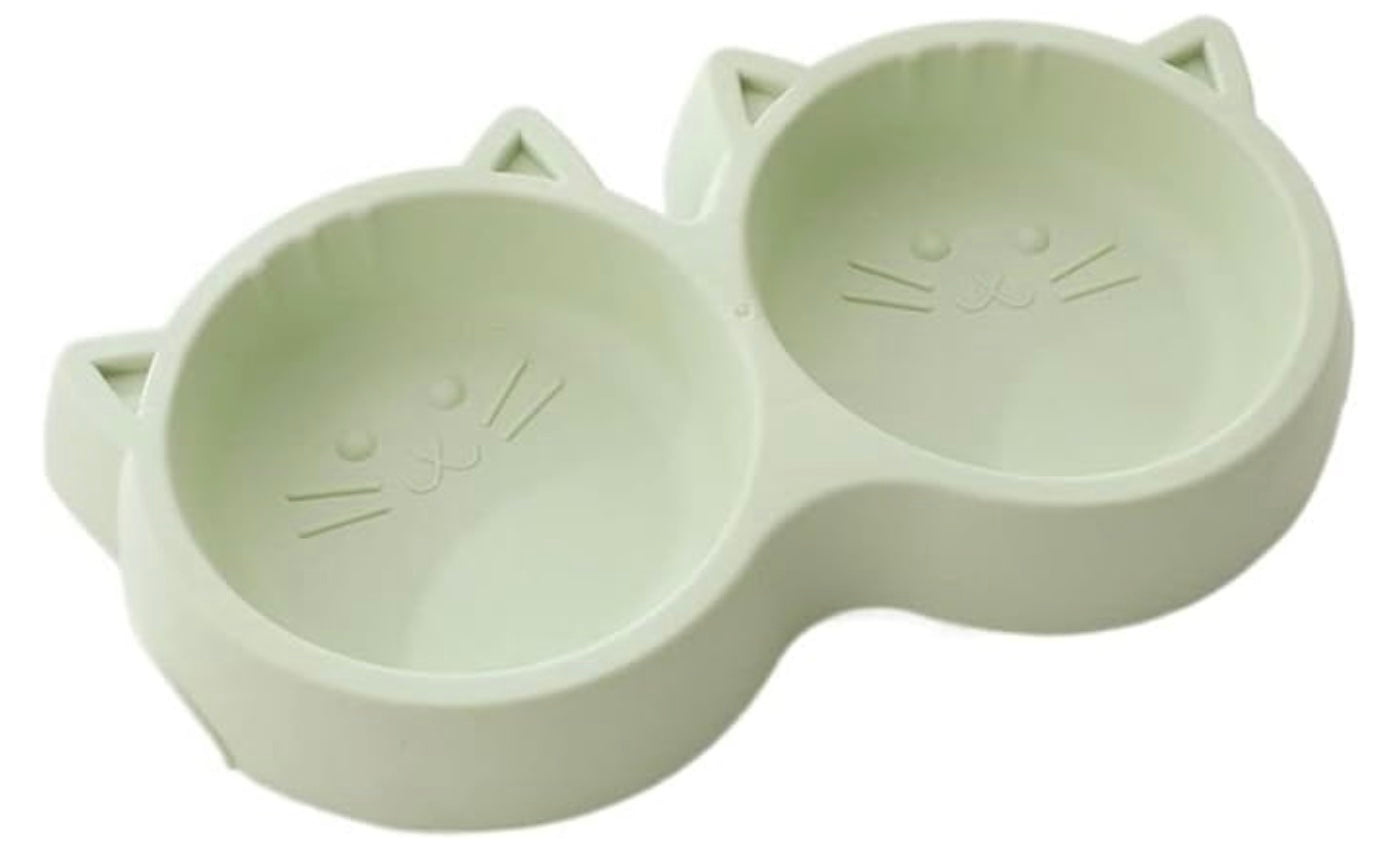 Cat Face Shaped Food and Water Feeding Bowl